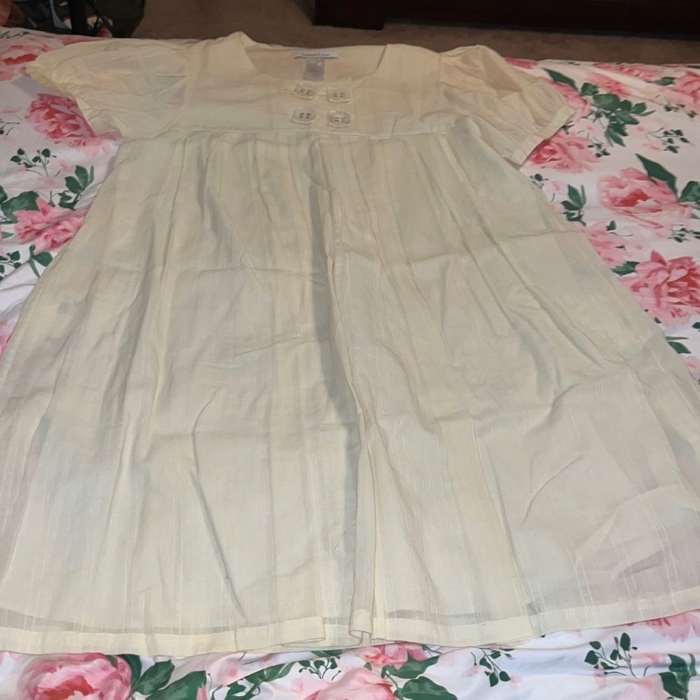Laundry by design beige baby doll dress small